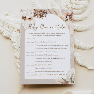 SIERRA Baby Over Or Under Baby Shower Game Card