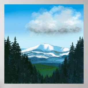 Sierra Blanca in Winter, New Mexico Landscape Poster