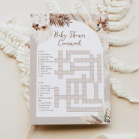 SIERRA Bohemian Baby Shower Crossword Game Card