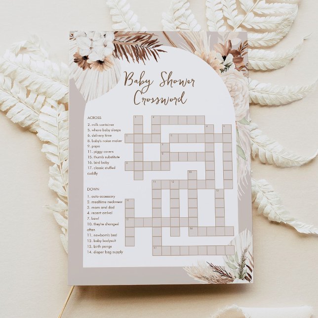SIERRA Bohemian Baby Shower Crossword Game Card (Creator Uploaded)