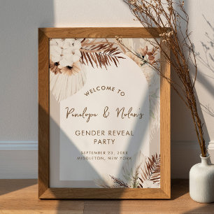 SIERRA Bohemian Gender Reveal Welcome Sign Poster