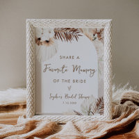 SIERRA Boho Favourite Memory Bridal Shower Sign