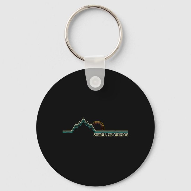 Sierra De Gredos Spain Retro Climbing, Skiing Hiki Key Ring (Front)