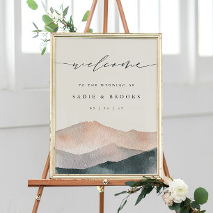 Sierra Dusk   Mountain Wedding Welcome Sign