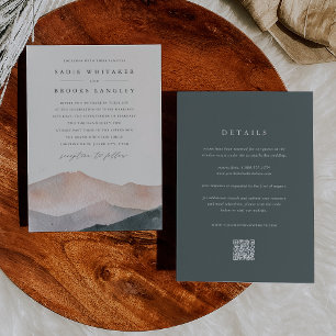 Sierra Dusk   Southwest Mountain Sunset Wedding Invitation