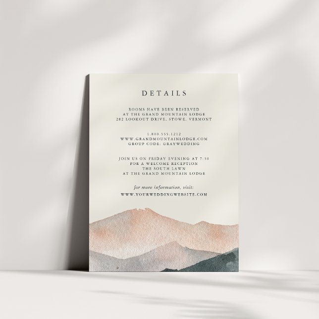 Sierra Dusk | Wedding Guest Details Enclosure Card (Creator Uploaded)