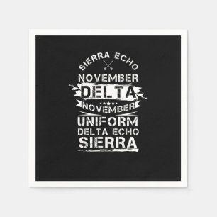 Sierra Echo November Delta November Uniform Delta Napkin