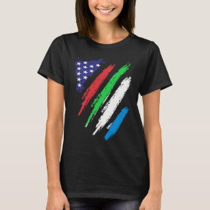 Sierra Leone American Grown Flag USA Patriot Herit T-Shirt