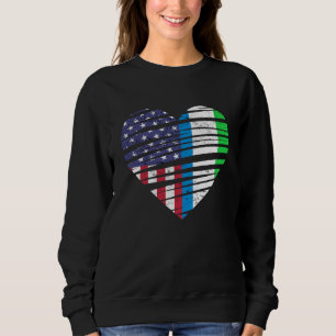 Sierra Leone American Grown Heart USA Patriot Heri Sweatshirt