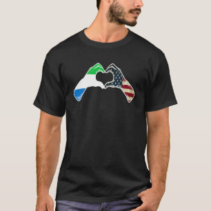 Sierra Leone American USA Flag  USA Sierra Leonean T-Shirt