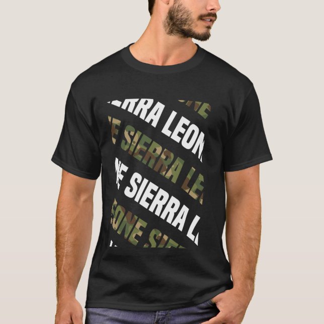 Sierra Leone Camo Pattern Green Camouflage T-Shirt (Front)