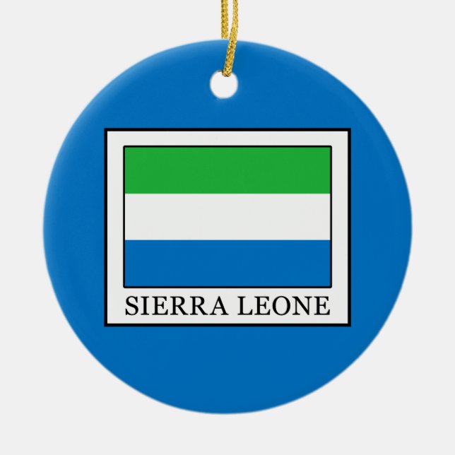 Sierra Leone Ceramic Tree Decoration (Front)
