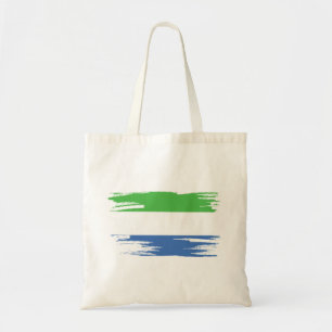 Sierra Leone Flag Brush Art Tote Bag