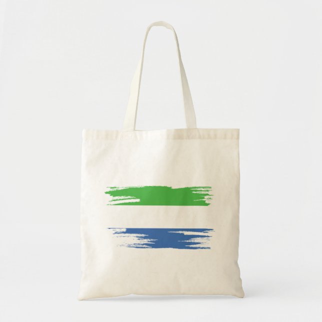 Sierra Leone Flag Brush Art Tote Bag (Front)