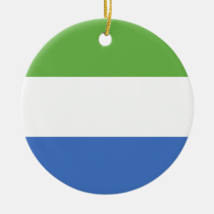 Sierra Leone flag Ceramic Tree Decoration
