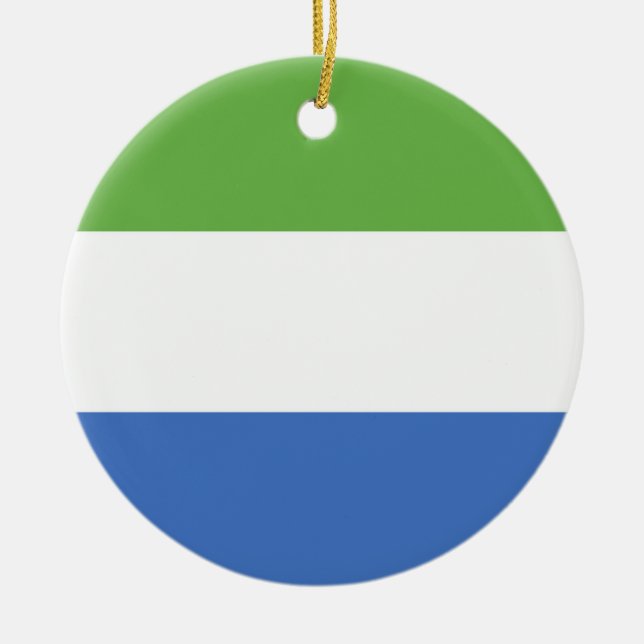 Sierra Leone flag Ceramic Tree Decoration (Front)