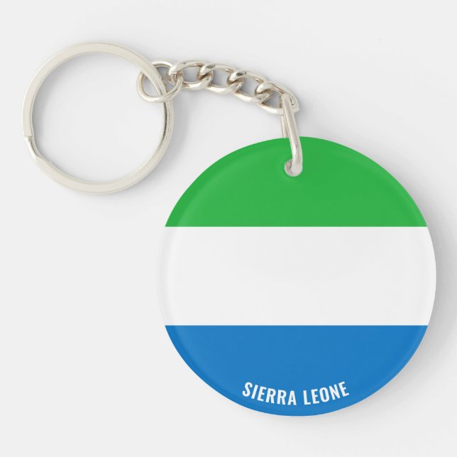 Sierra Leone Flag Charming Patriotic Key Ring (Front)