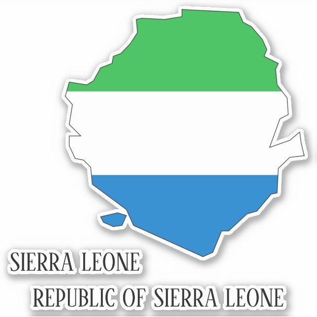Sierra Leone Flag Charming Patriotic Map (Front)