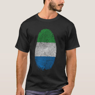 Sierra Leone Flag Fingerprint Gift for Sierra Leon T-Shirt