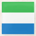Sierra Leone Flag Glass Coaster<br><div class="desc">Patriotic flag of Sierra Leone.</div>
