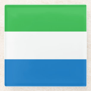 Sierra Leone Flag Glass Coaster