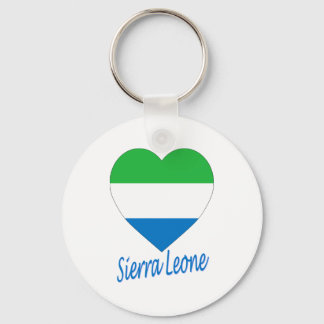 Sierra Leone Flag Heart Key Ring