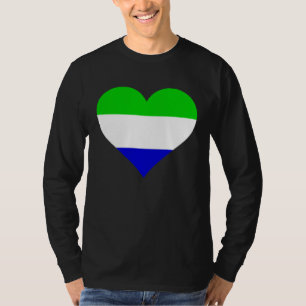 Sierra Leone Flag Heart Sierra Leone Gifts Love Si T-Shirt