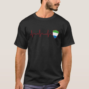 Sierra Leone Flag Heartbeat EKG Patriotic National T-Shirt