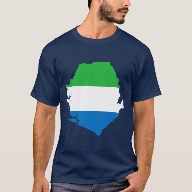 Sierra Leone Flag Map T-Shirt (Front)