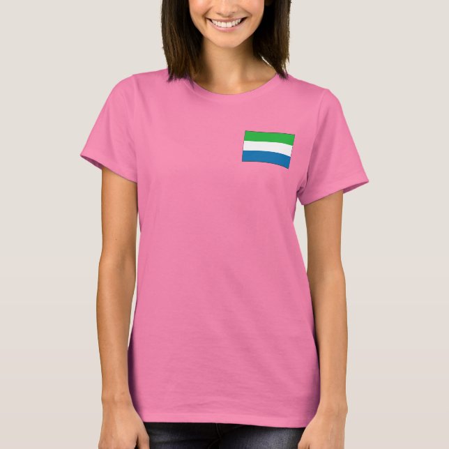 Sierra Leone Flag + Map T-Shirt (Front)