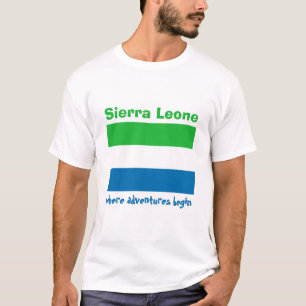 Sierra Leone Flag + Map + Text T-Shirt