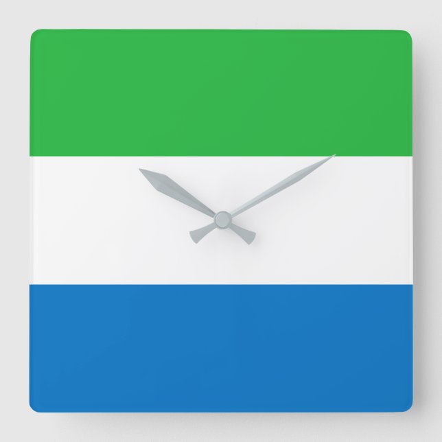 Sierra Leone Flag Square Wall Clock (Front)