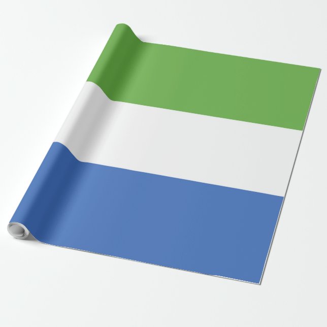 Sierra Leone flag Wrapping Paper (Unrolled)
