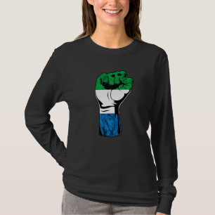 Sierra Leone Hand Fist Flag Sierra Leonean Roots P T-Shirt