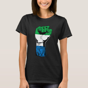 Sierra Leone Hand Fist Flag Sierra Leonean Roots P T-Shirt