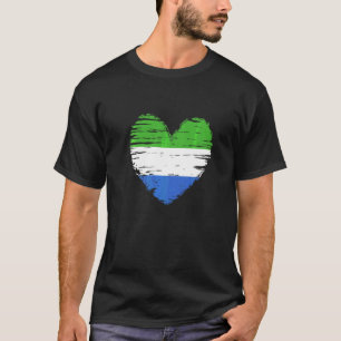 Sierra Leone Heart Sierra Leonian Flag Pride T-Shirt