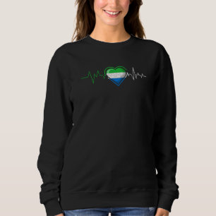 Sierra Leone Heartbeat Sierra Leone Flag Mens Wome Sweatshirt