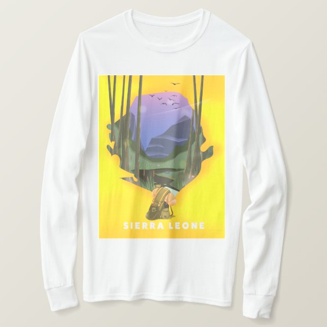 sierra leone illustrated map travel poster T-Shirt (Design Front)