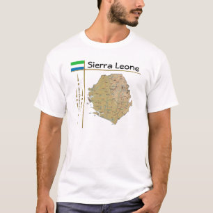 Sierra Leone Map + Flag + Title T-Shirt