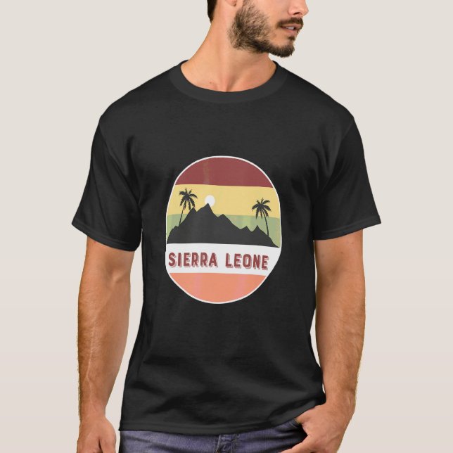 Sierra Leone Mountain And Palms T-Shirt (Front)