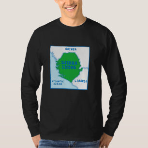 Sierra Leone Political map in flag colours, border T-Shirt