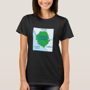 Sierra Leone Political map in flag colours, border T-Shirt