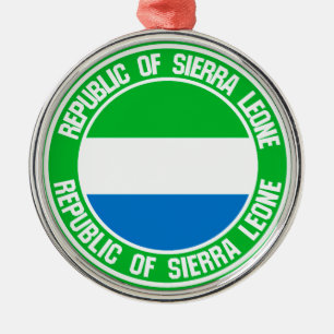 Sierra Leone Round Emblem Metal Tree Decoration