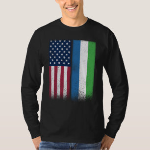 Sierra Leone Sierra Leonean American Flags Proud U T-Shirt