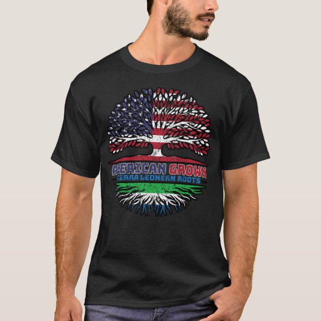 Sierra Leone Sierra Leonean Us American Usa T-Shirt (Front)