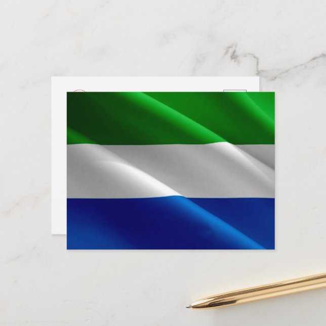 Sierra Leone - Waving Flag - Postcard (Front/Back In Situ)