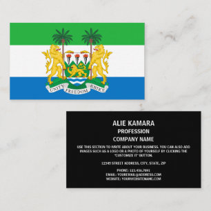Sierra Leonean Flag & Coat of Arms, Sierra Leone Business Card