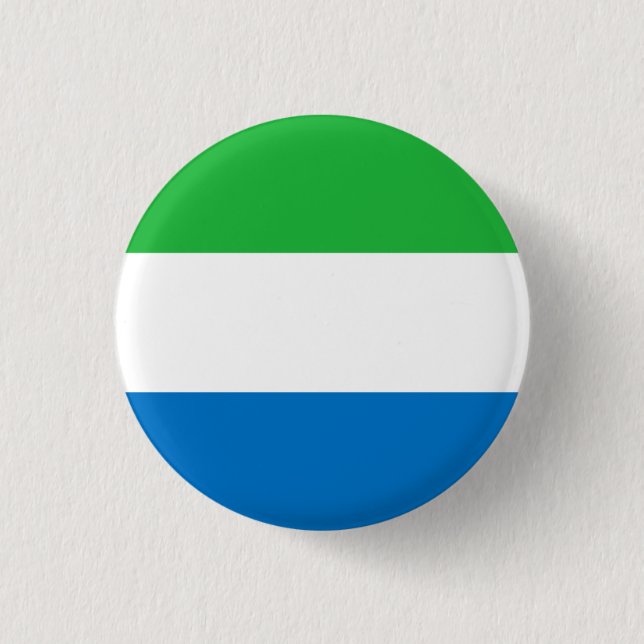 Sierra Leonean Flag, Flag of Sierra Leone 3 Cm Round Badge (Front)