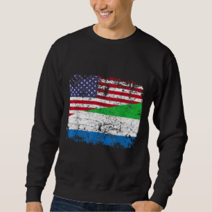 SIERRA LEONEAN ROOTS Half American Flag SIERRA LEO Sweatshirt