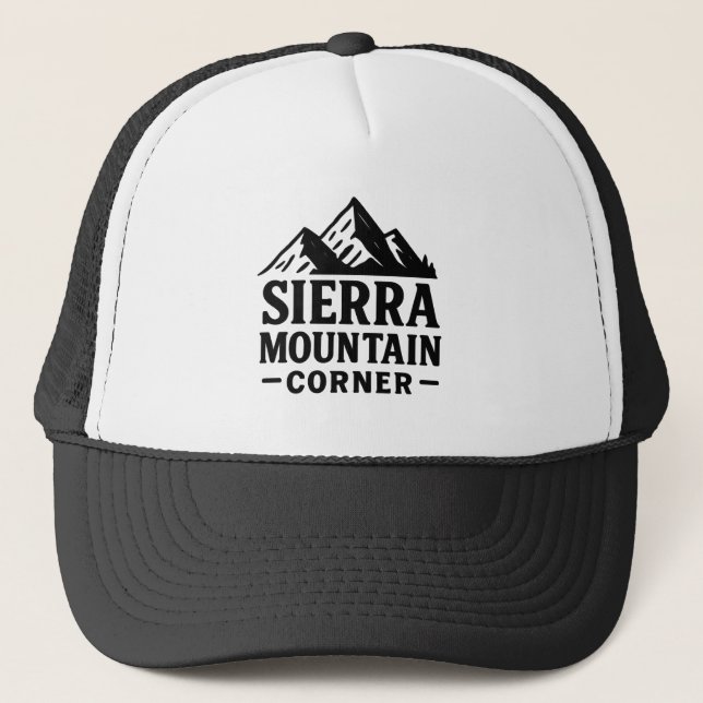 Sierra Mountain Corner – Adventure Logo T-shirt Trucker Hat (Front)
